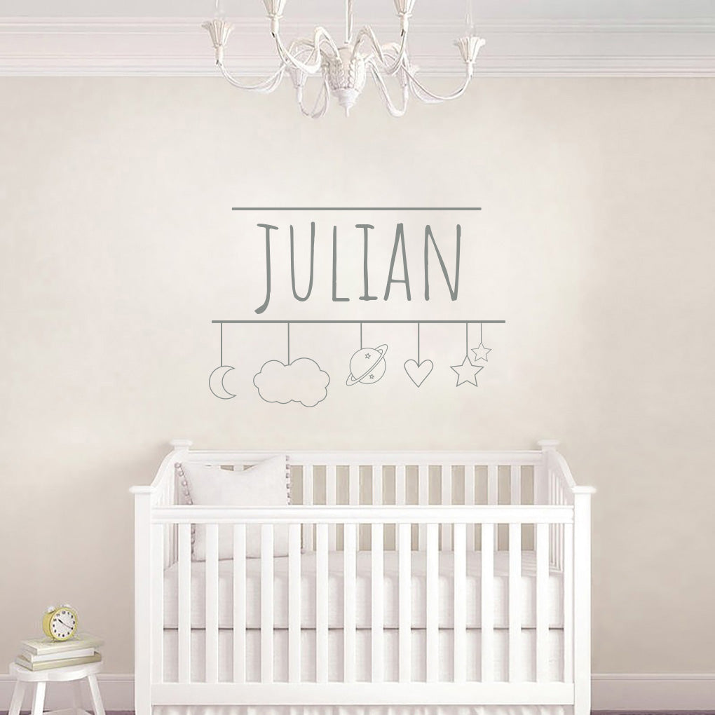 Enfants Mobile Personnalisé Mur Sticker Decal Stencil Silhouette ST366