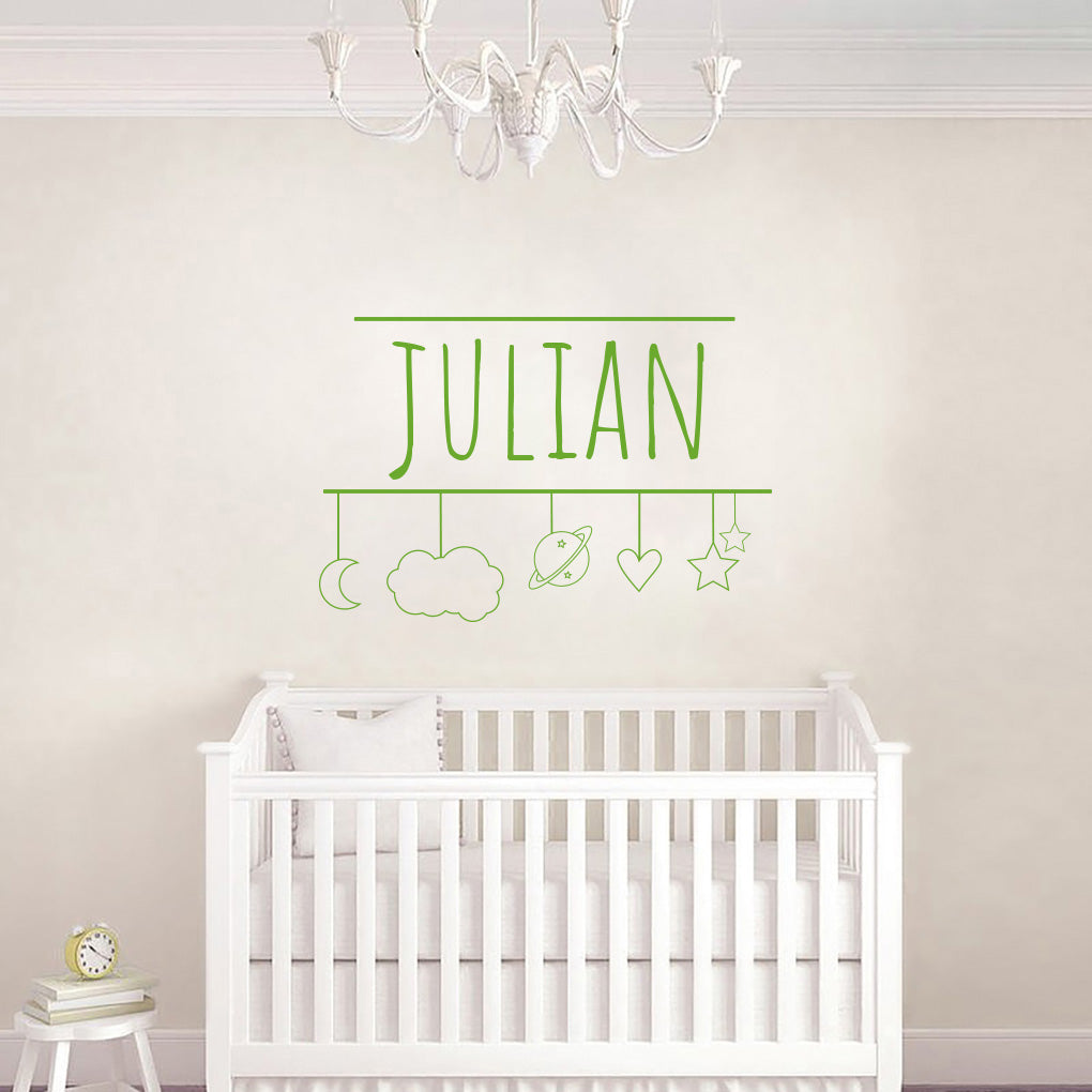 Enfants Mobile Personnalisé Mur Sticker Decal Stencil Silhouette ST366
