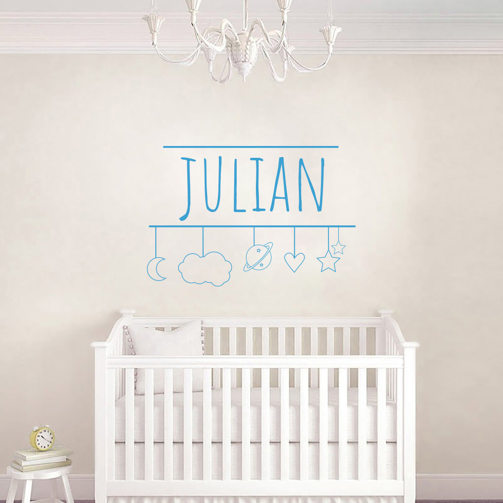 Enfants Mobile Personnalisé Mur Sticker Decal Stencil Silhouette ST366