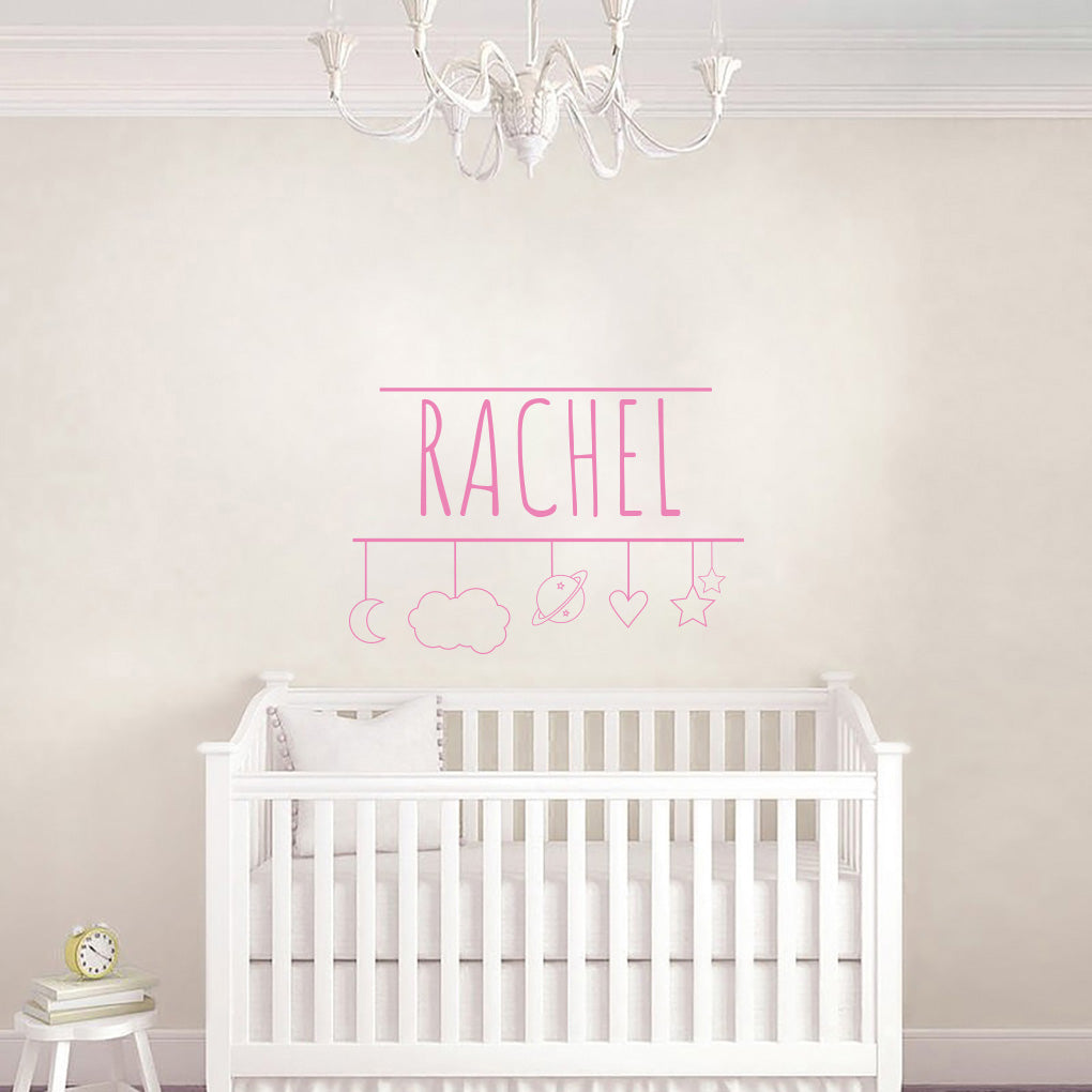 Enfants Mobile Personnalisé Mur Sticker Decal Stencil Silhouette ST366