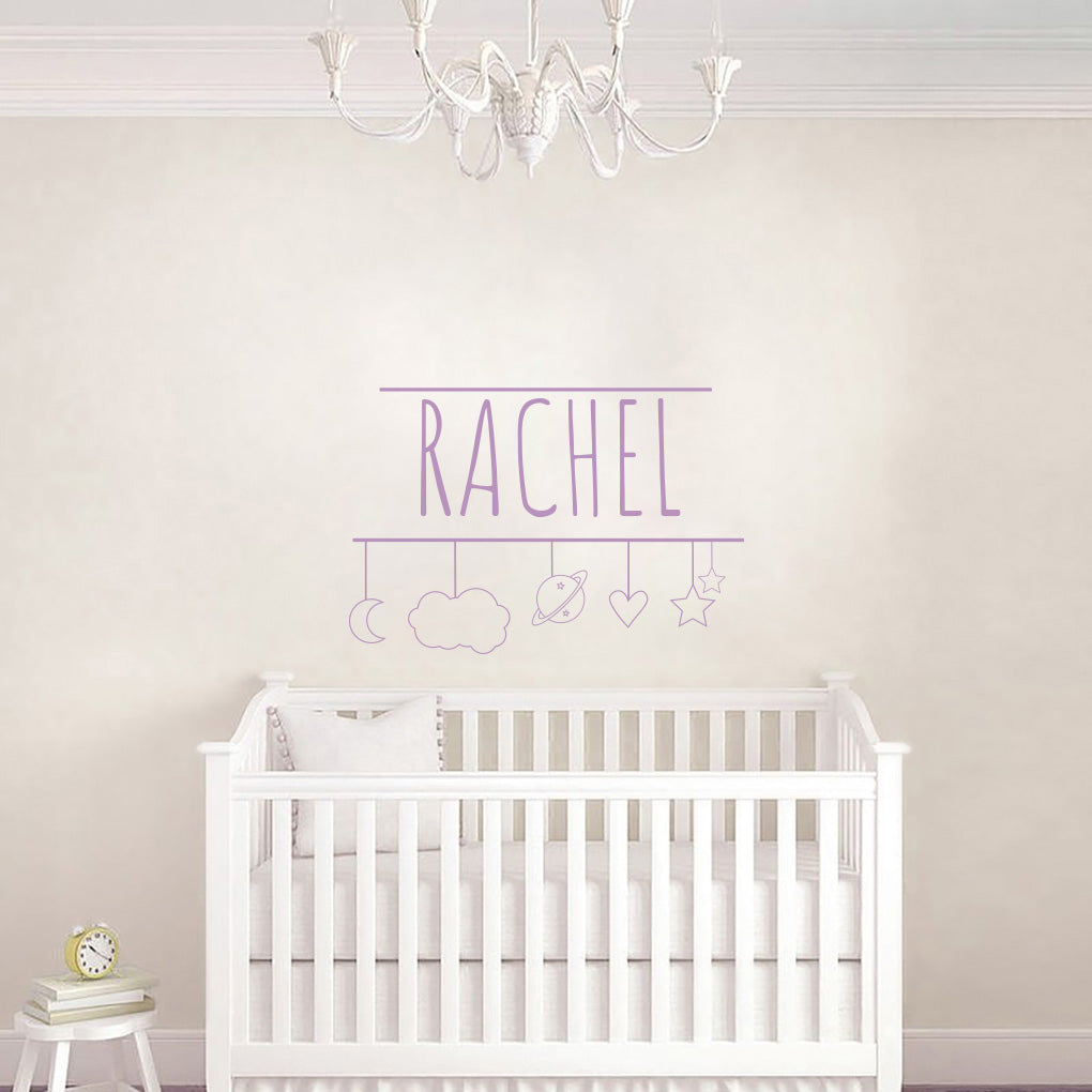 Enfants Mobile Personnalisé Mur Sticker Decal Stencil Silhouette ST366