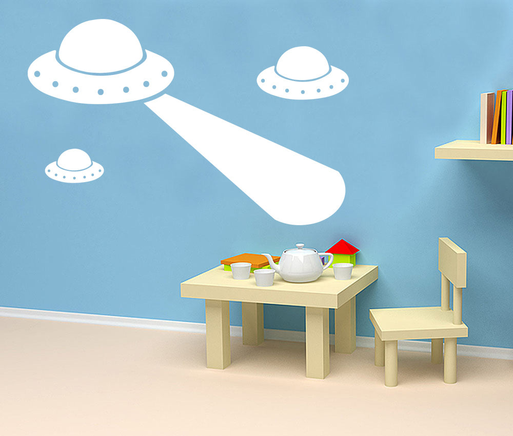 ALIEN SPACESHIPS Wall Sticker Decal Stencil Silhouette ST36