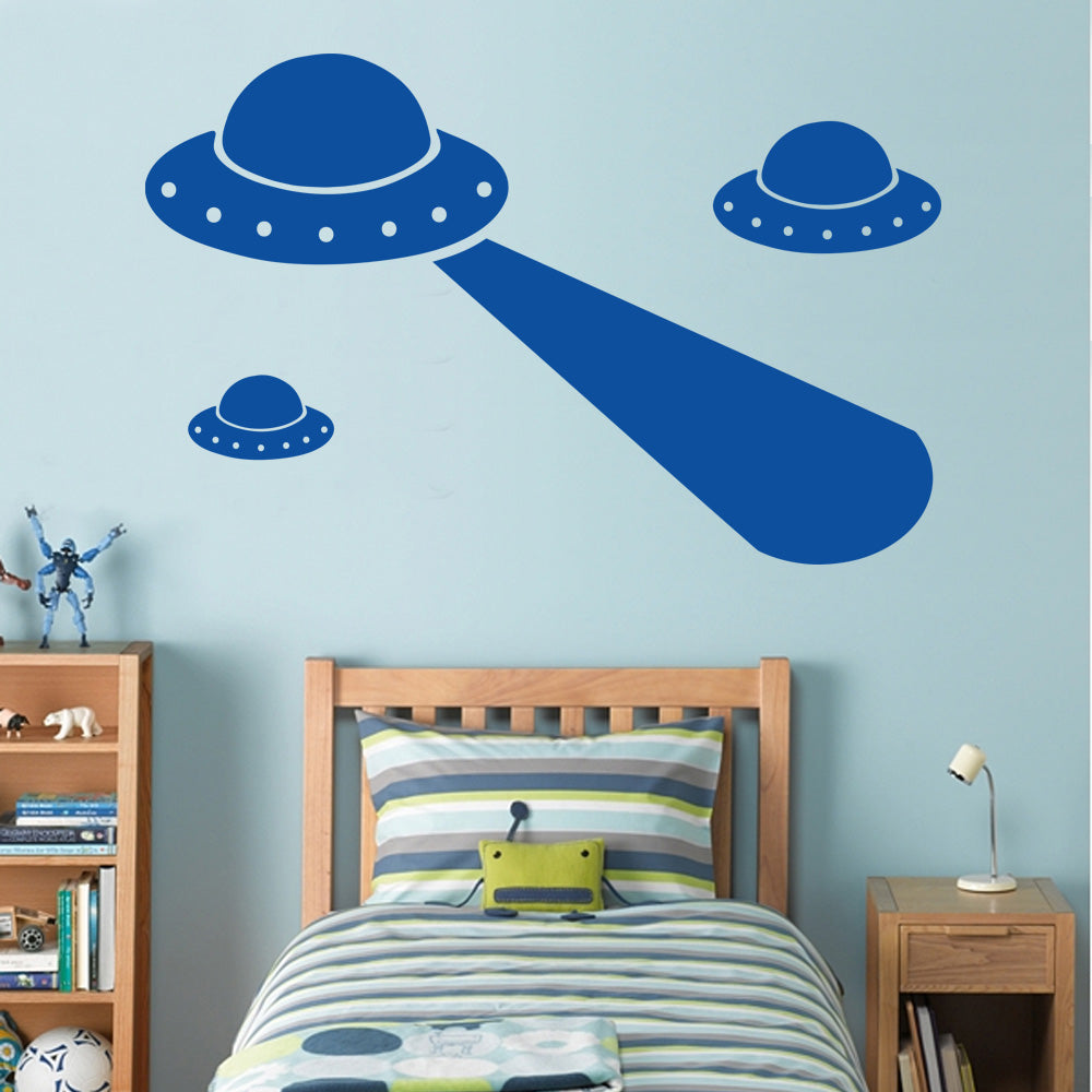 ALIEN SPACESHIPS Wall Sticker Decal Stencil Silhouette ST36
