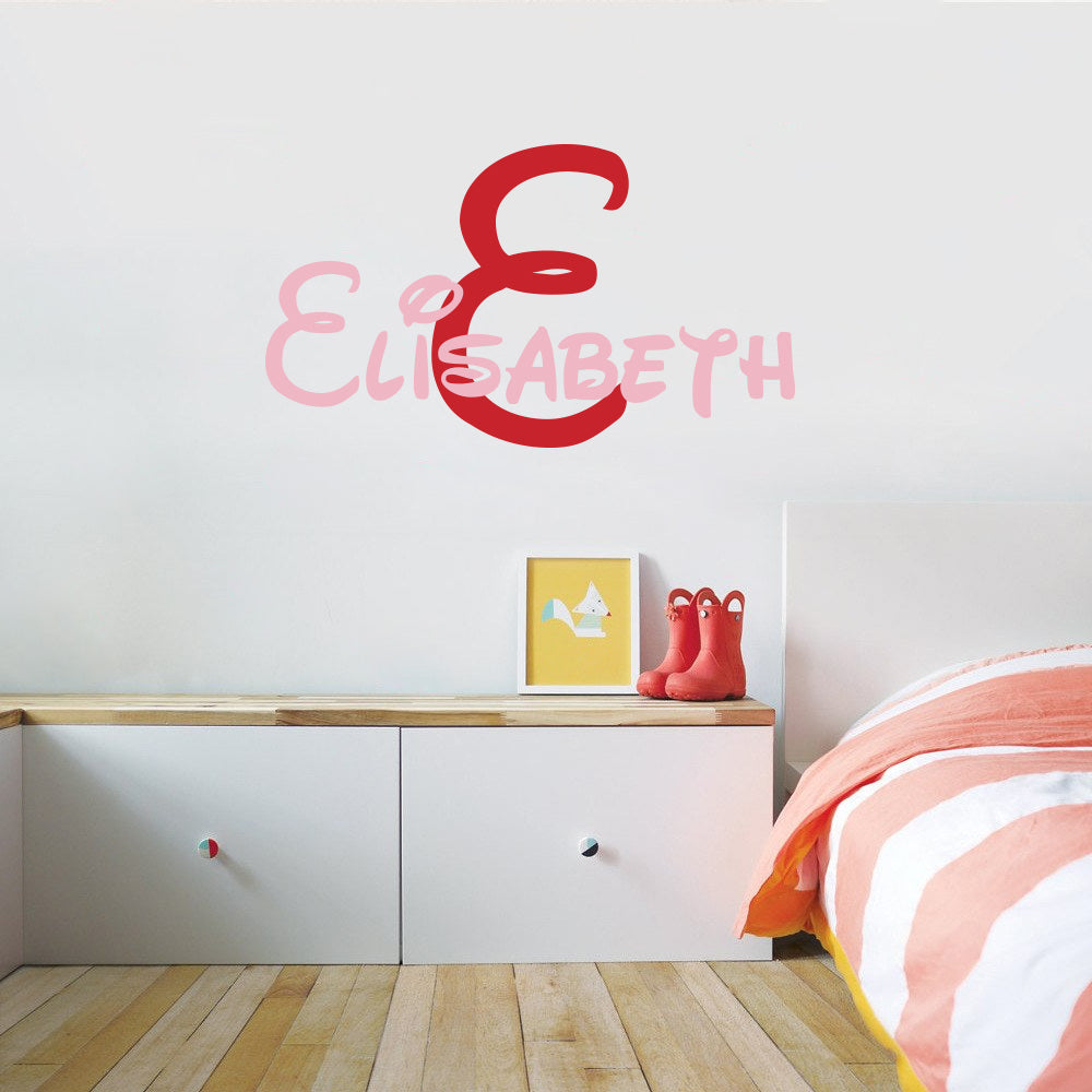 Disney Style Personalized  Wall Sticker Decal Stencil Silhouette ST375