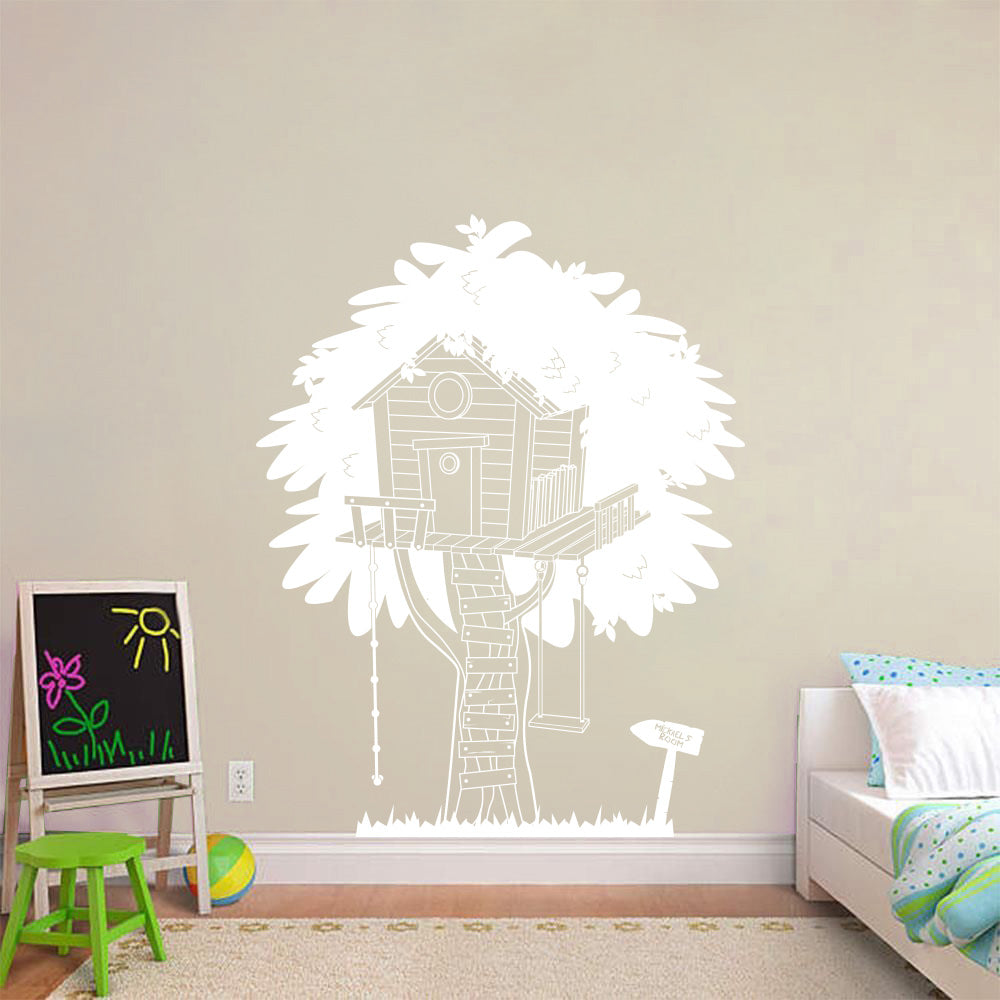 Personalized Tree House Wall Sticker Decal Stencil Silhouette ST377