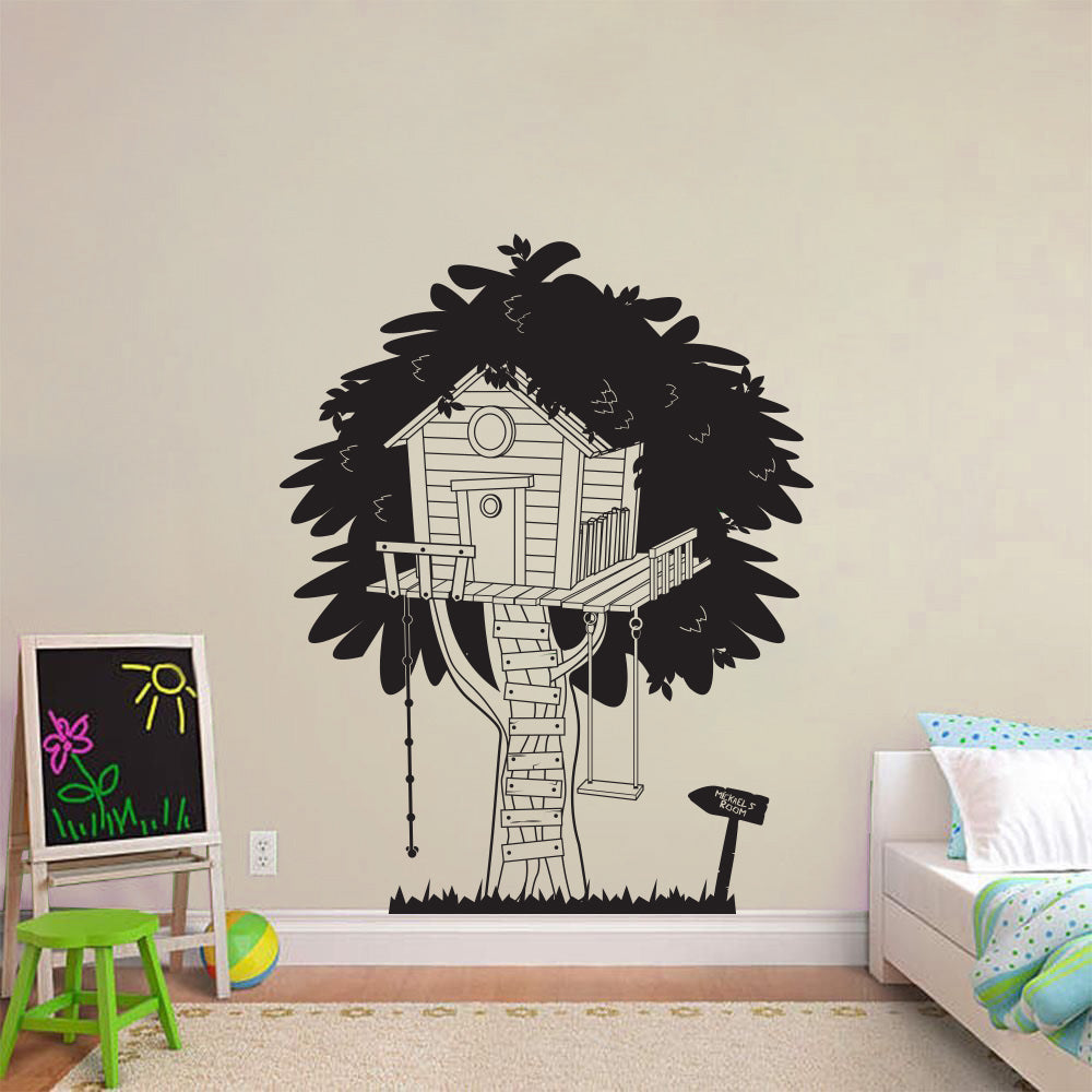 Personalized Tree House Wall Sticker Decal Stencil Silhouette ST377