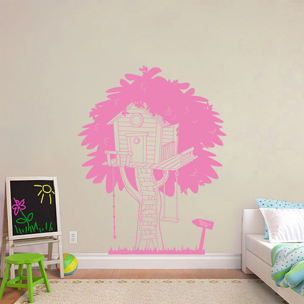 Personalized Tree House Wall Sticker Decal Stencil Silhouette ST377