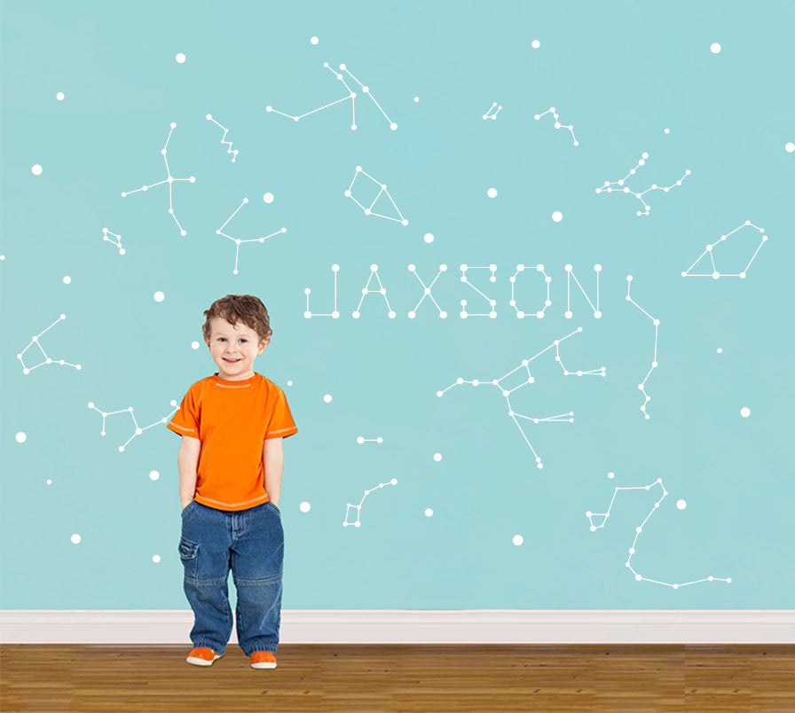 Étoiles Constellation Autocollant Mural Personnalisé Autocollant Décalque Stencil Silhouette ST378