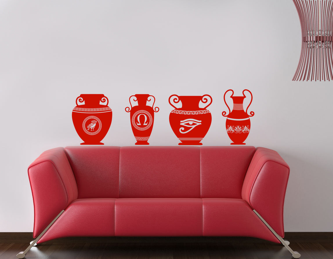 GREEK VASE Wall Sticker Decal Stencil Silhouette ST393