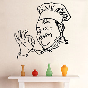 Chef Wall Sticker Autocollant Décalque Stencil Silhouette ST39