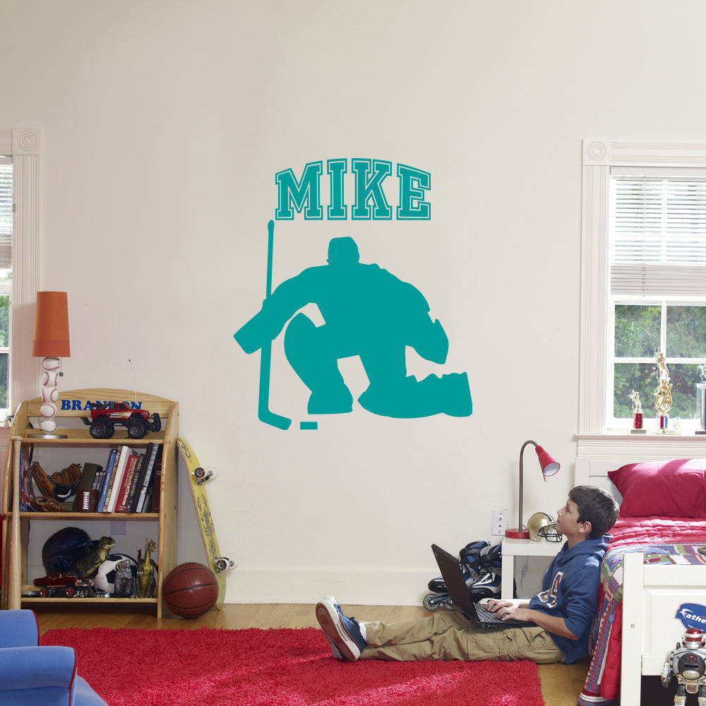 HOCKEY PLAYER Personalized Inspirational Quotes Wall Sticker Decal For Kids ST403