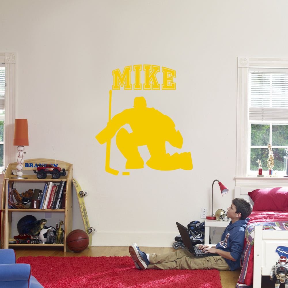 HOCKEY PLAYER Personalized Inspirational Quotes Wall Sticker Decal For Kids ST403