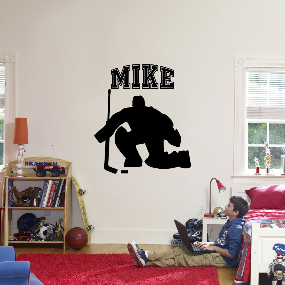 HOCKEY PLAYER Personalized Inspirational Quotes Wall Sticker Decal For Kids ST403