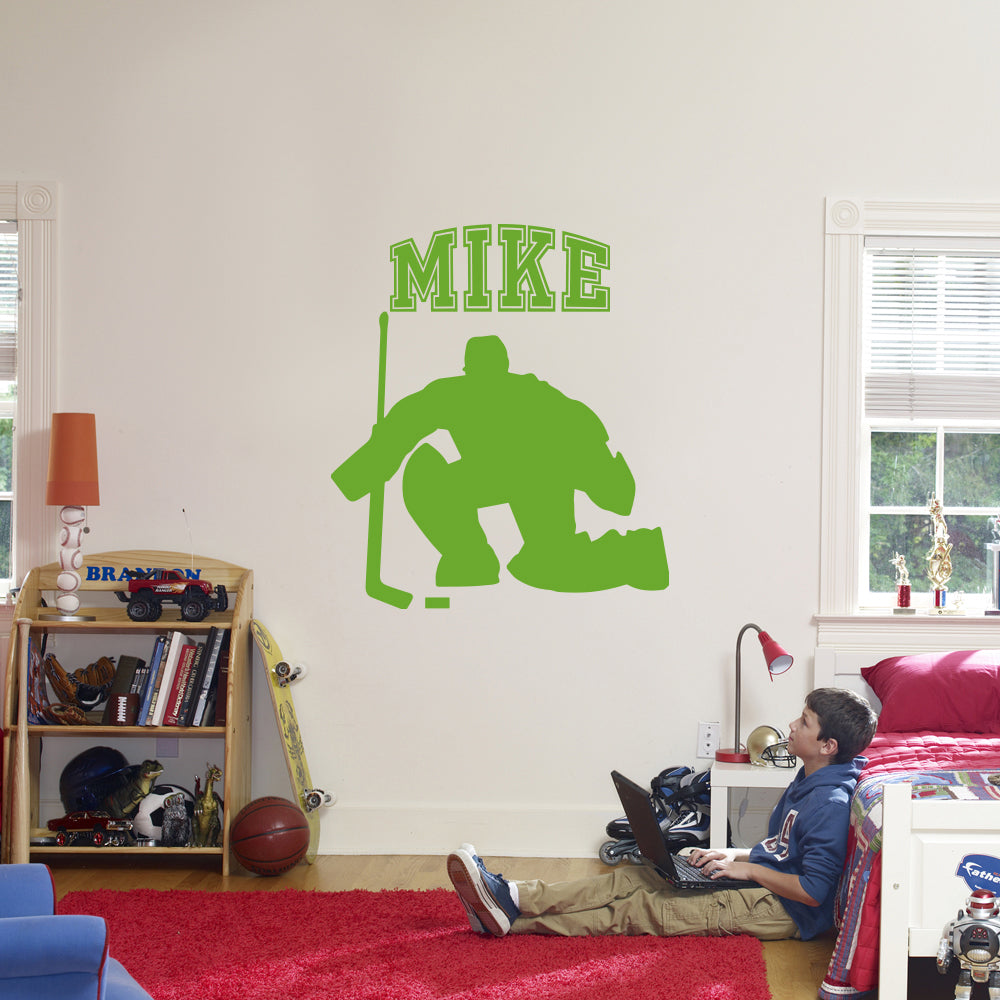 HOCKEY PLAYER Personalized Inspirational Quotes Wall Sticker Decal For Kids ST403