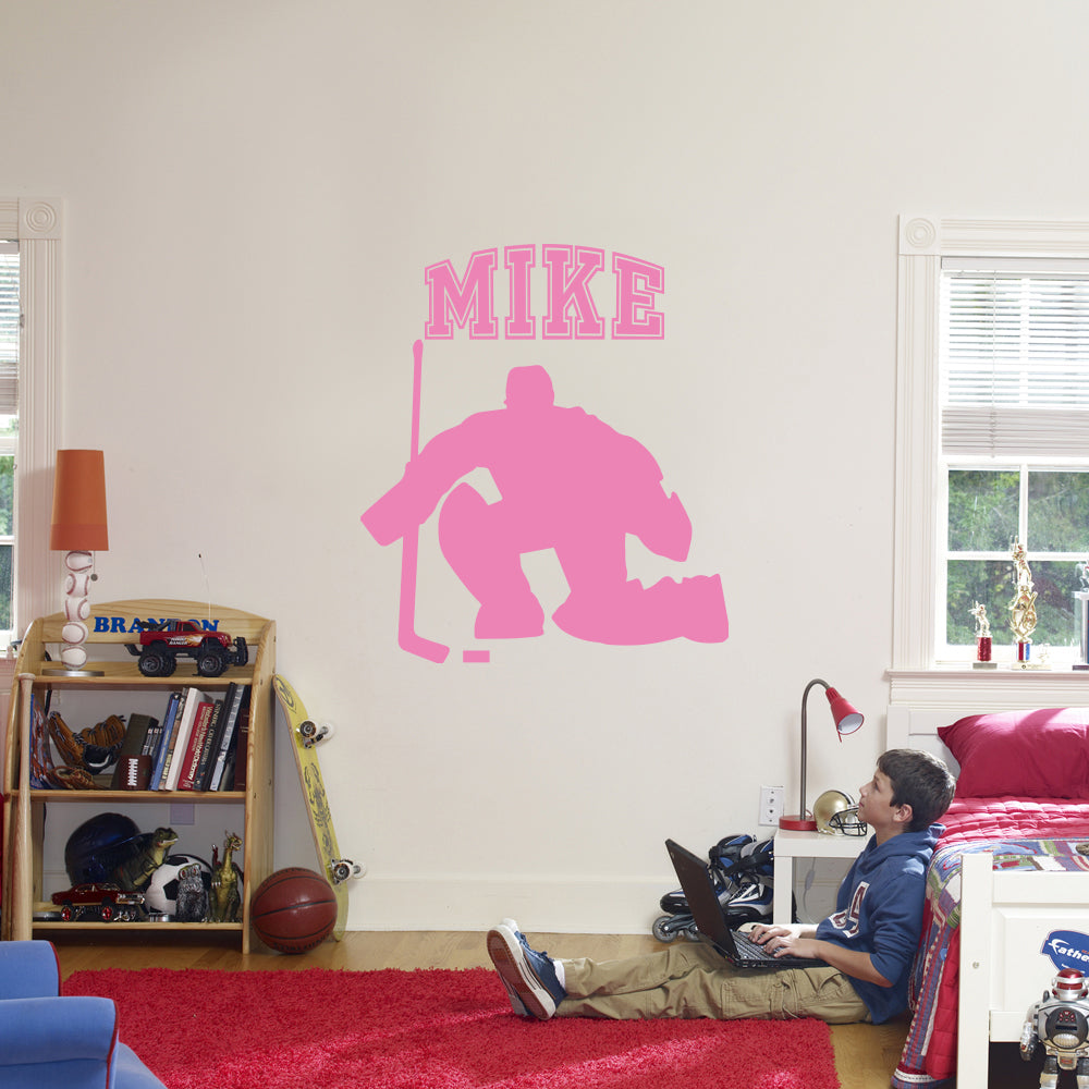 HOCKEY PLAYER Personalized Inspirational Quotes Wall Sticker Decal For Kids ST403