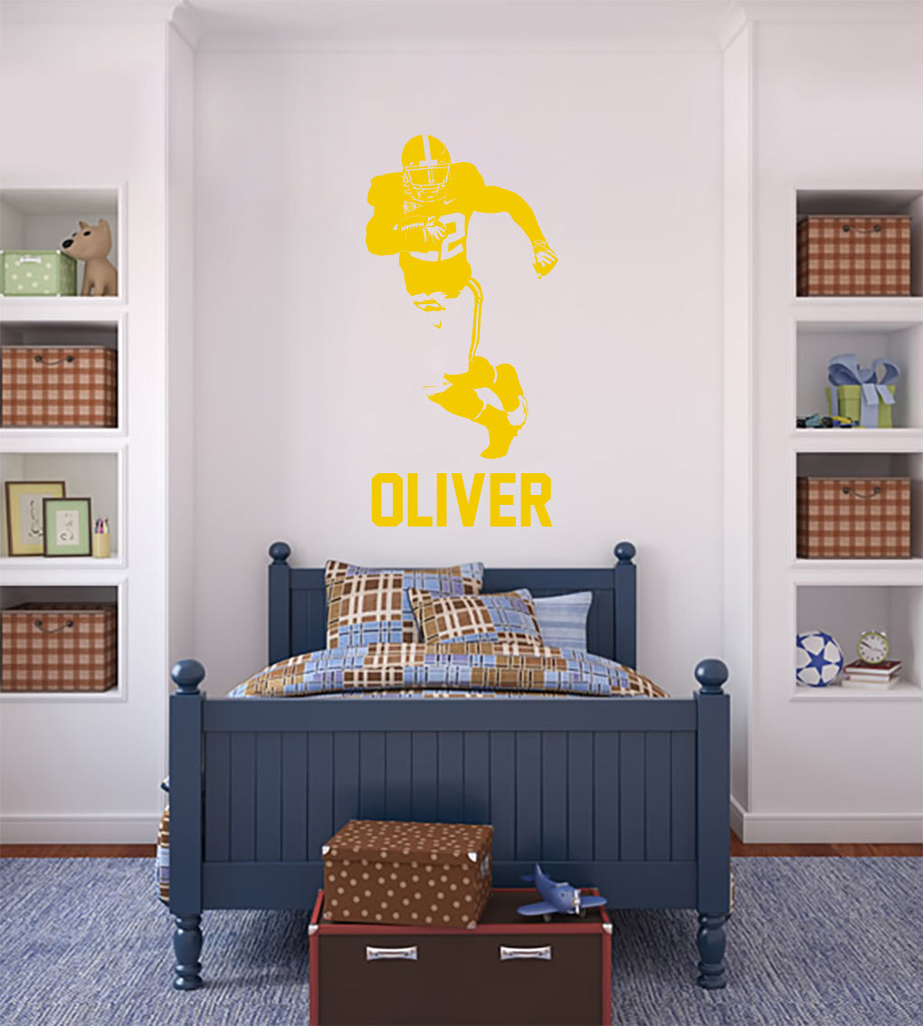 FOOTBALL PLAYER Personalized Wall Sticker Decal For Kids ST404