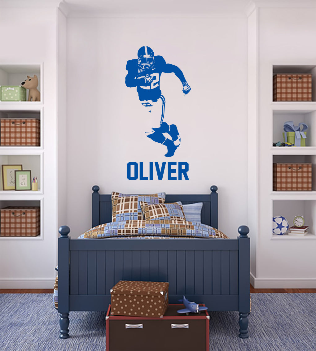 FOOTBALL PLAYER Personalized Wall Sticker Decal For Kids ST404