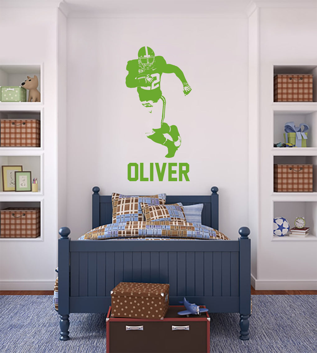 FOOTBALL PLAYER Personalized Wall Sticker Decal For Kids ST404