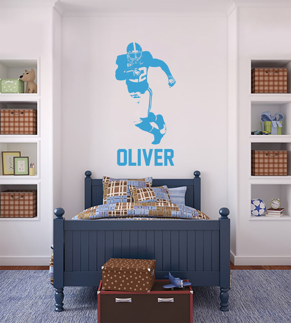 FOOTBALL PLAYER Personalized Wall Sticker Decal For Kids ST404