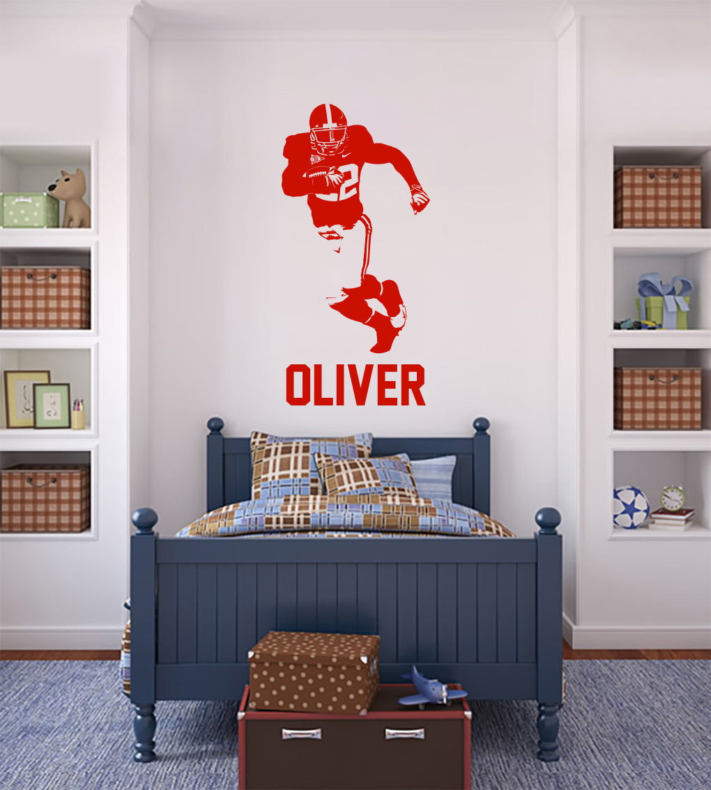 FOOTBALL PLAYER Personalized Wall Sticker Decal For Kids ST404