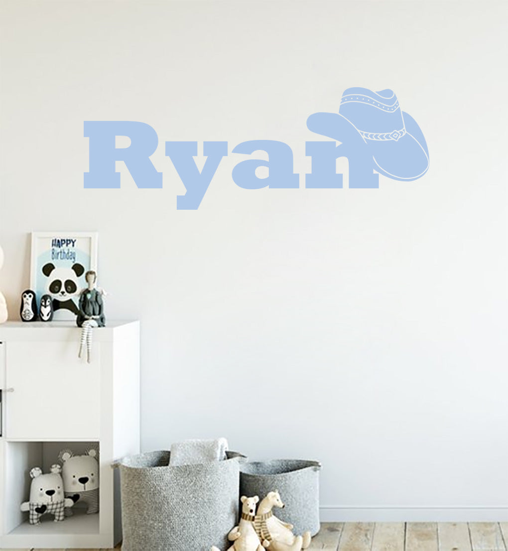 Cowboy Personnalisé Custom Name Wall Sticker Decal Stencil Silhouette ST412