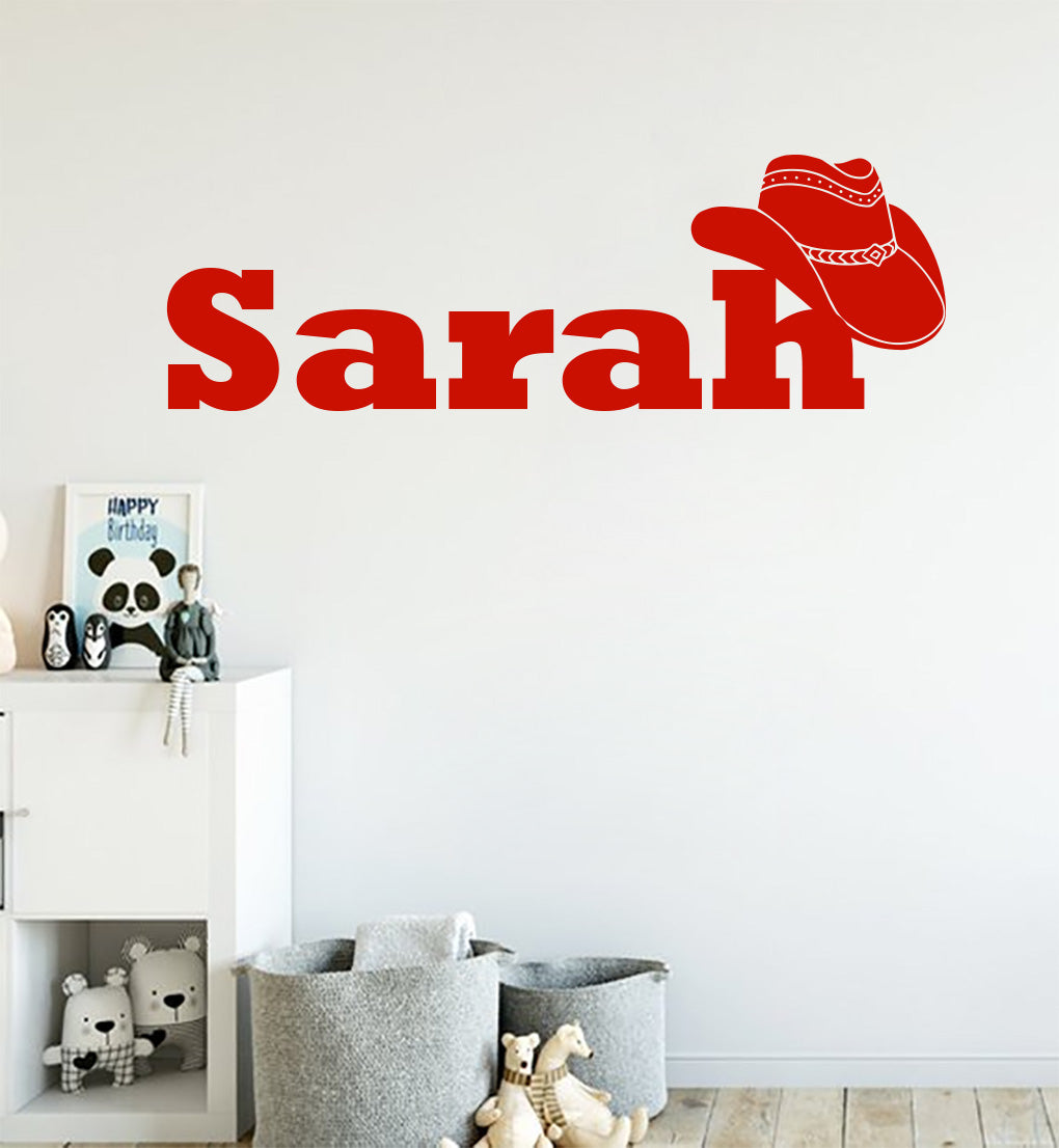 Cowboy Personnalisé Custom Name Wall Sticker Decal Stencil Silhouette ST412