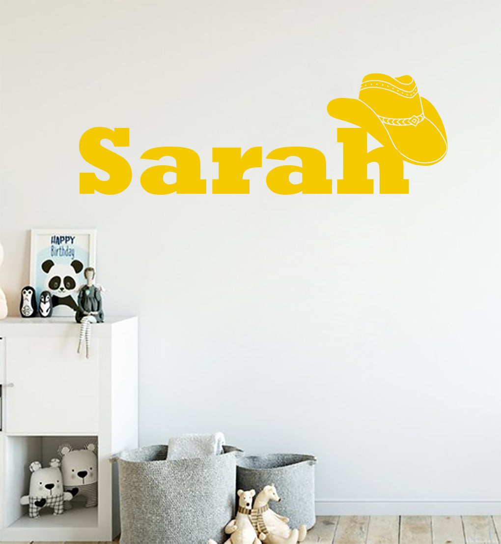 Cowboy Personnalisé Custom Name Wall Sticker Decal Stencil Silhouette ST412