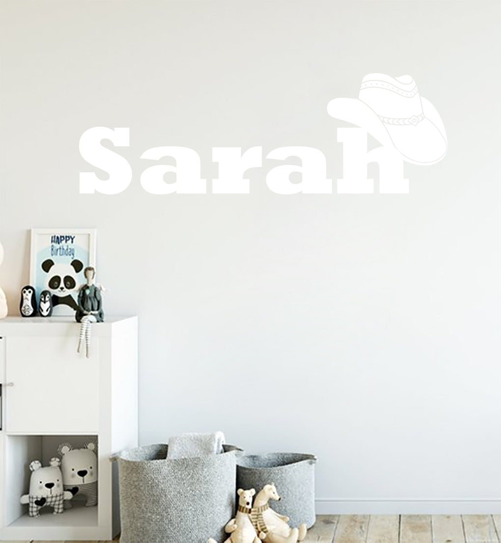 Cowboy Personnalisé Custom Name Wall Sticker Decal Stencil Silhouette ST412