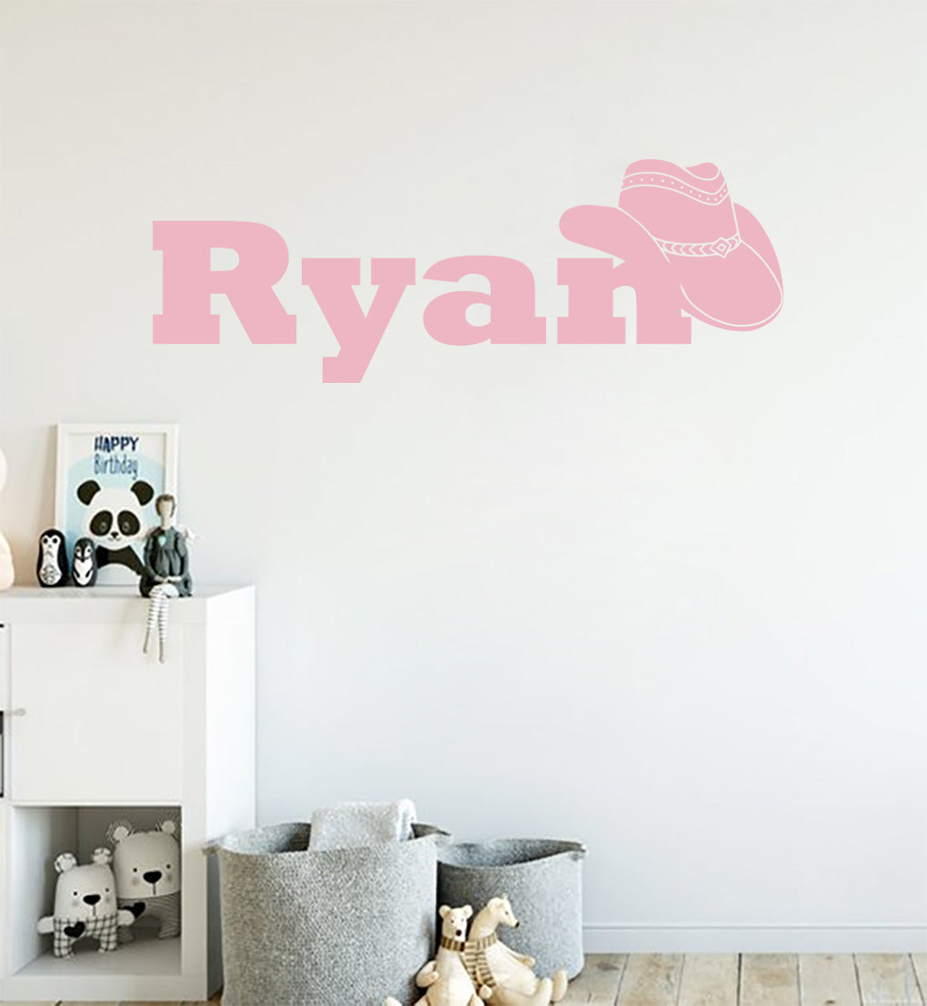 Cowboy Personnalisé Custom Name Wall Sticker Decal Stencil Silhouette ST412