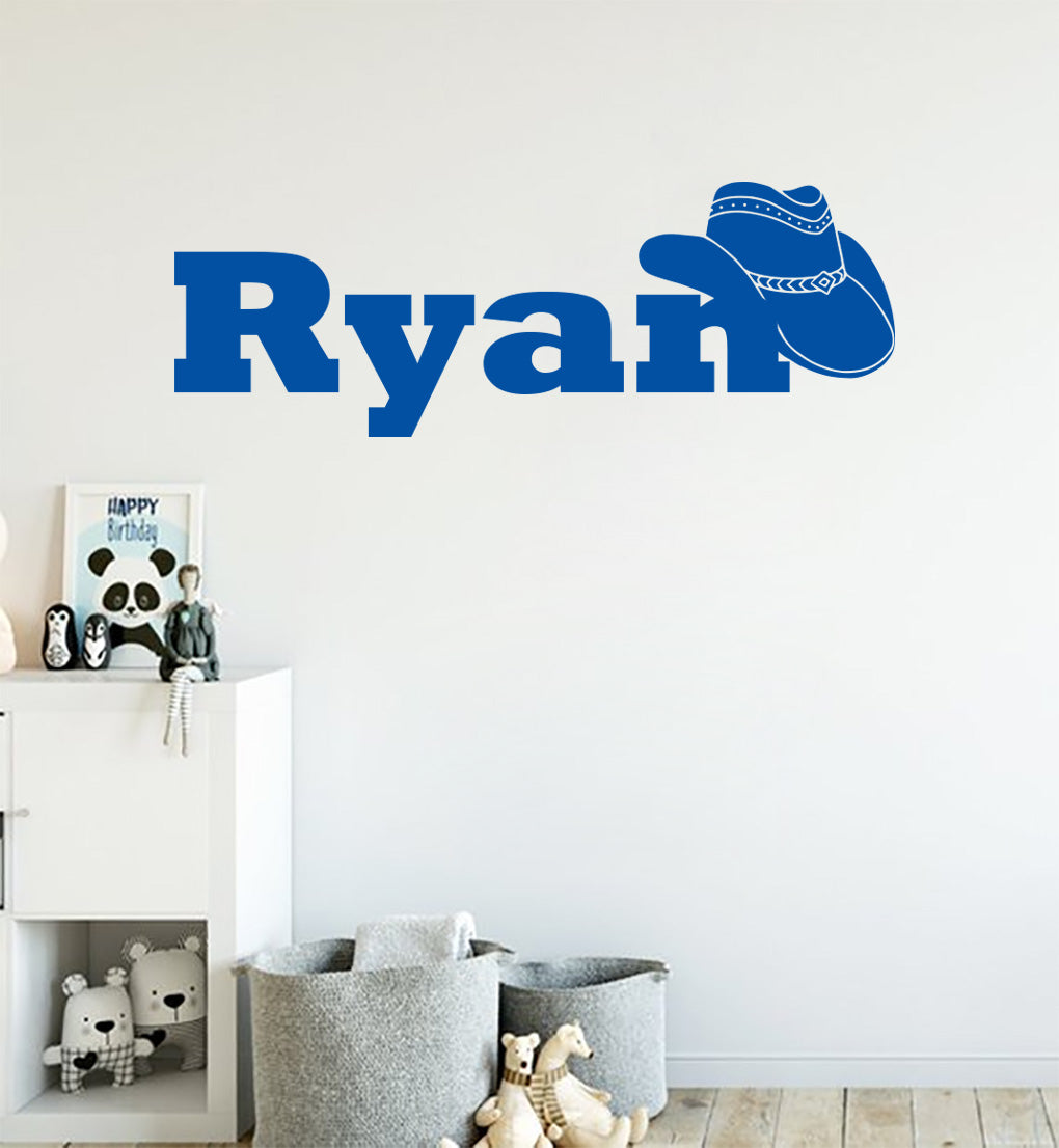 Cowboy Personnalisé Custom Name Wall Sticker Decal Stencil Silhouette ST412