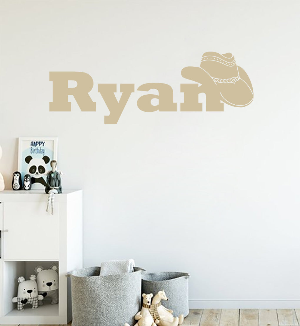 Cowboy Personnalisé Custom Name Wall Sticker Decal Stencil Silhouette ST412