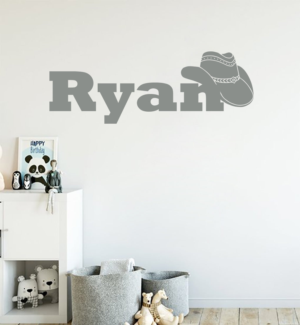 Cowboy Personnalisé Custom Name Wall Sticker Decal Stencil Silhouette ST412