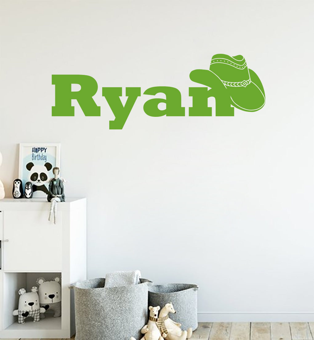 Cowboy Personnalisé Custom Name Wall Sticker Decal Stencil Silhouette ST412