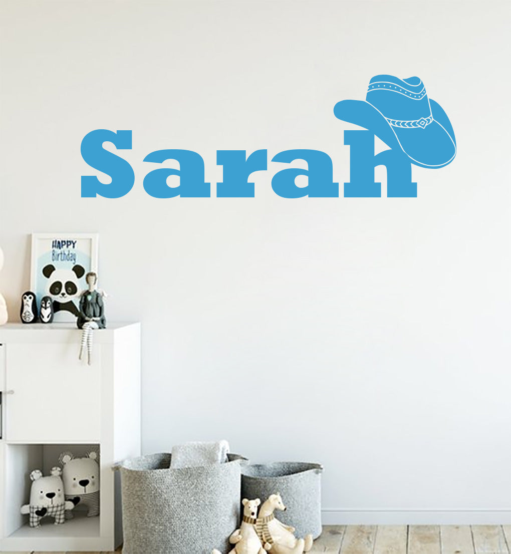 Cowboy Personnalisé Custom Name Wall Sticker Decal Stencil Silhouette ST412