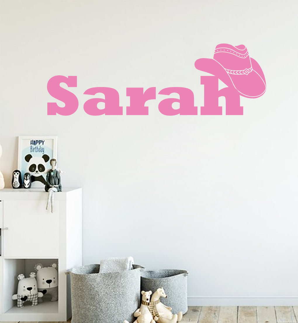 Cowboy Personnalisé Custom Name Wall Sticker Decal Stencil Silhouette ST412