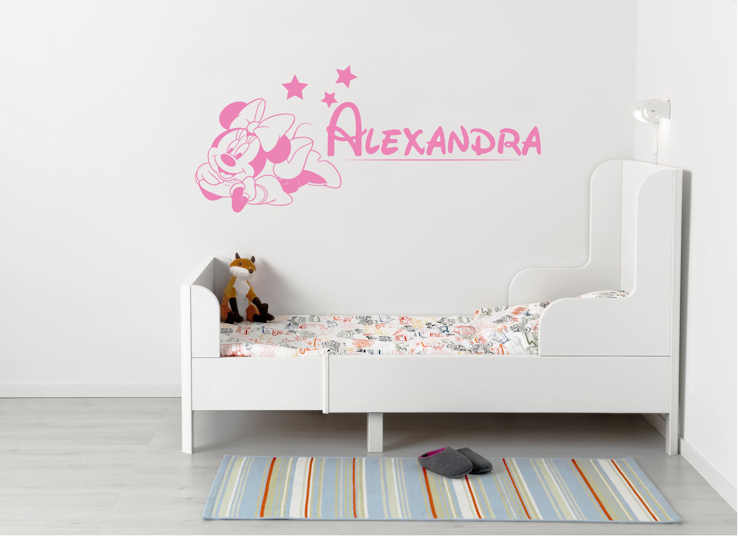 Minnie Mouse Personalized Custom Name Wall Sticker Decal Stencil Silhouette ST415
