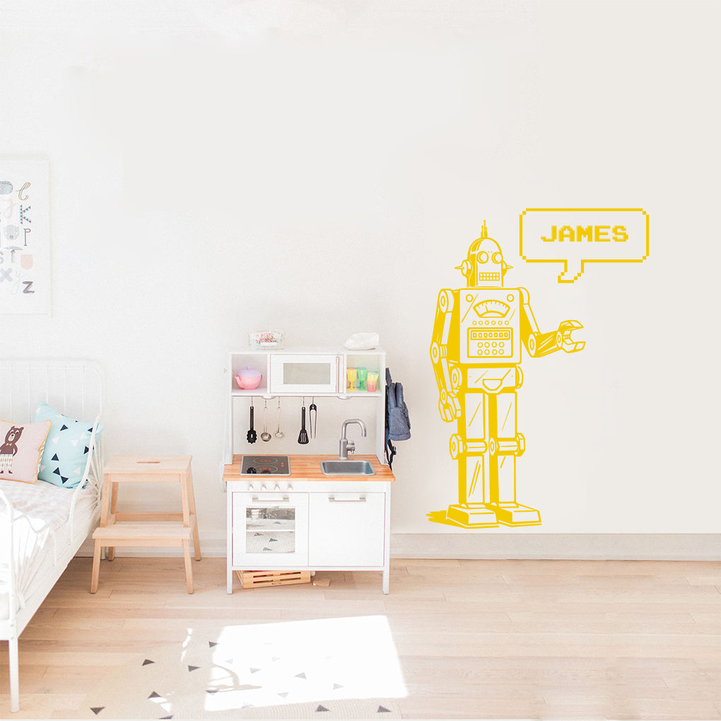 ROBOT AUTOCOLLANT MURAL PERSONNALISÉ Autocollant Décalque Stencil Silhouette ST416