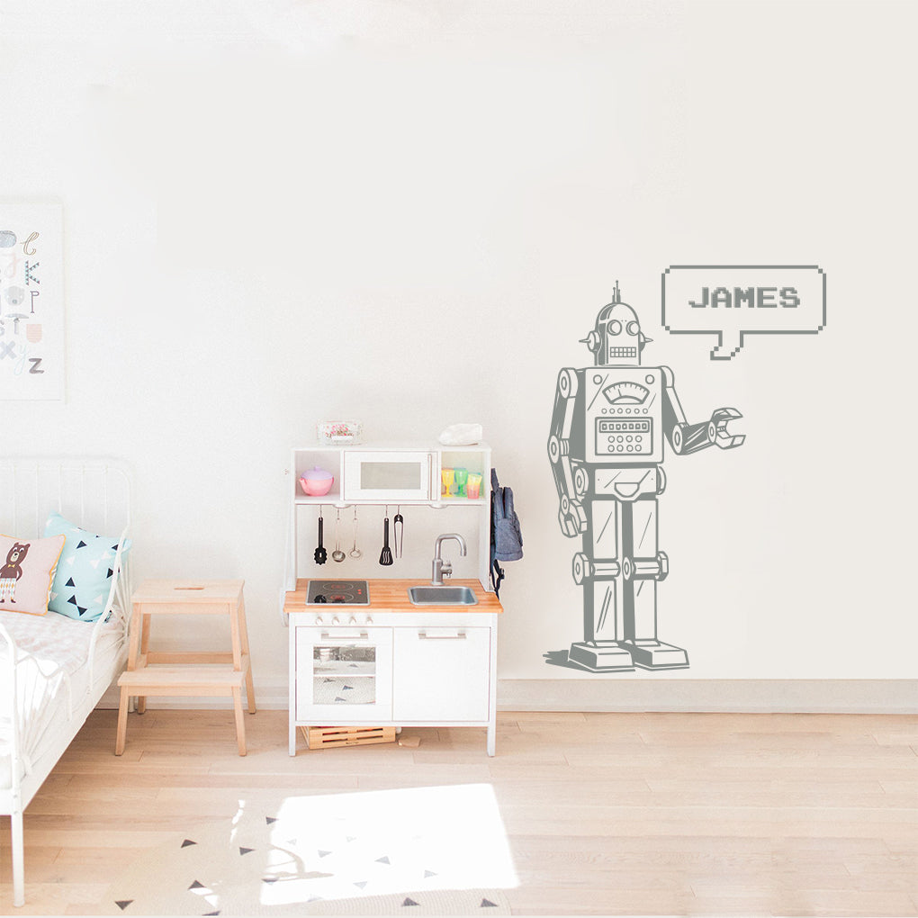 ROBOT AUTOCOLLANT MURAL PERSONNALISÉ Autocollant Décalque Stencil Silhouette ST416
