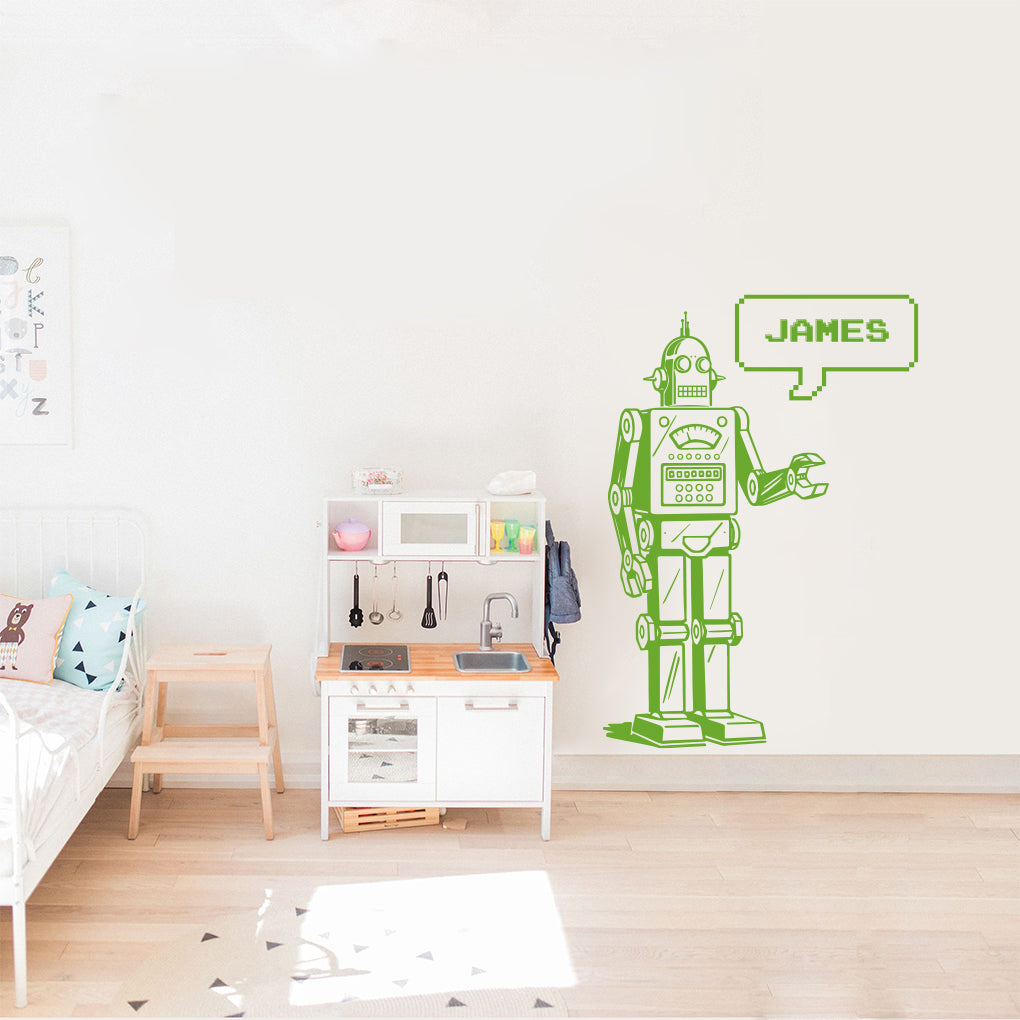ROBOT AUTOCOLLANT MURAL PERSONNALISÉ Autocollant Décalque Stencil Silhouette ST416