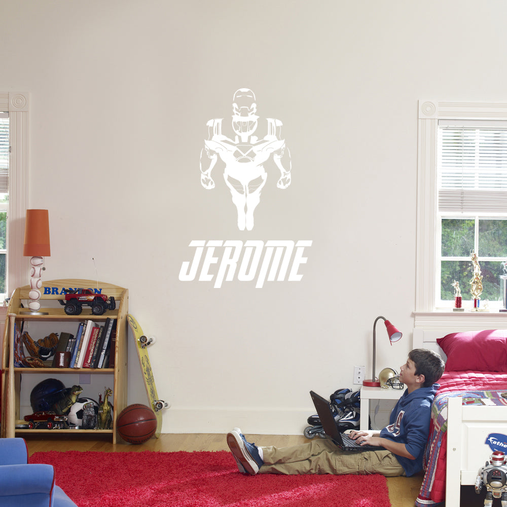 Iron-Man Superhero Personalized Wall Sticker Decal Stencil Silhouette ST418