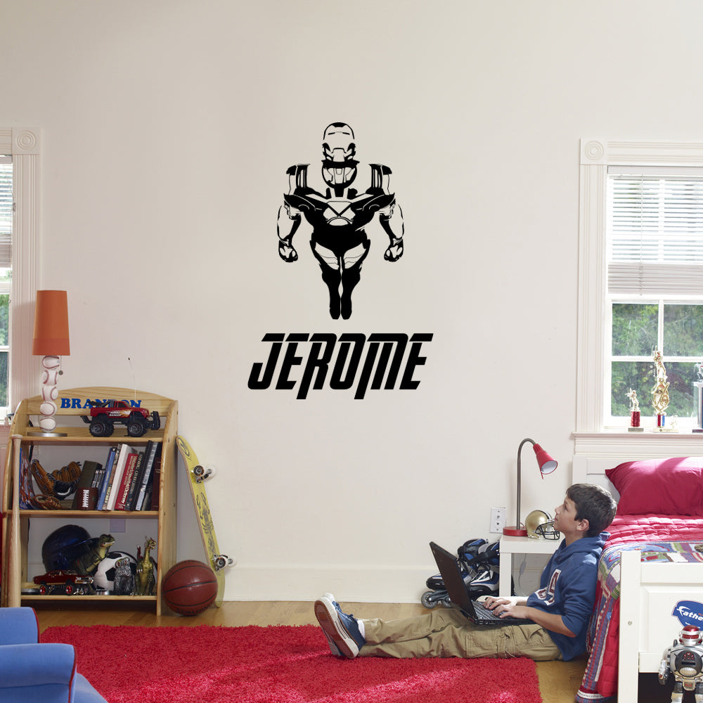 Iron-Man Superhero Personalized Wall Sticker Decal Stencil Silhouette ST418