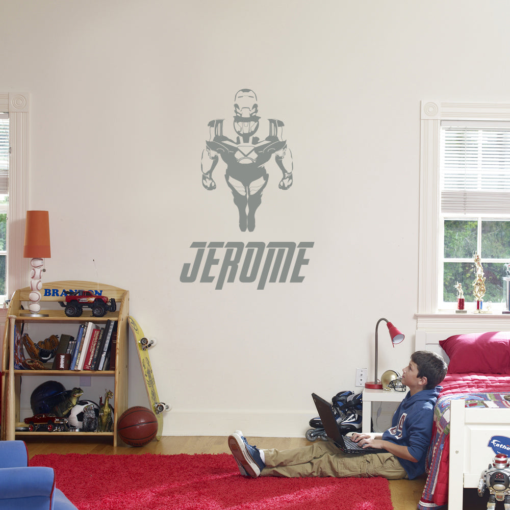 Iron-Man Superhero Personalized Wall Sticker Decal Stencil Silhouette ST418