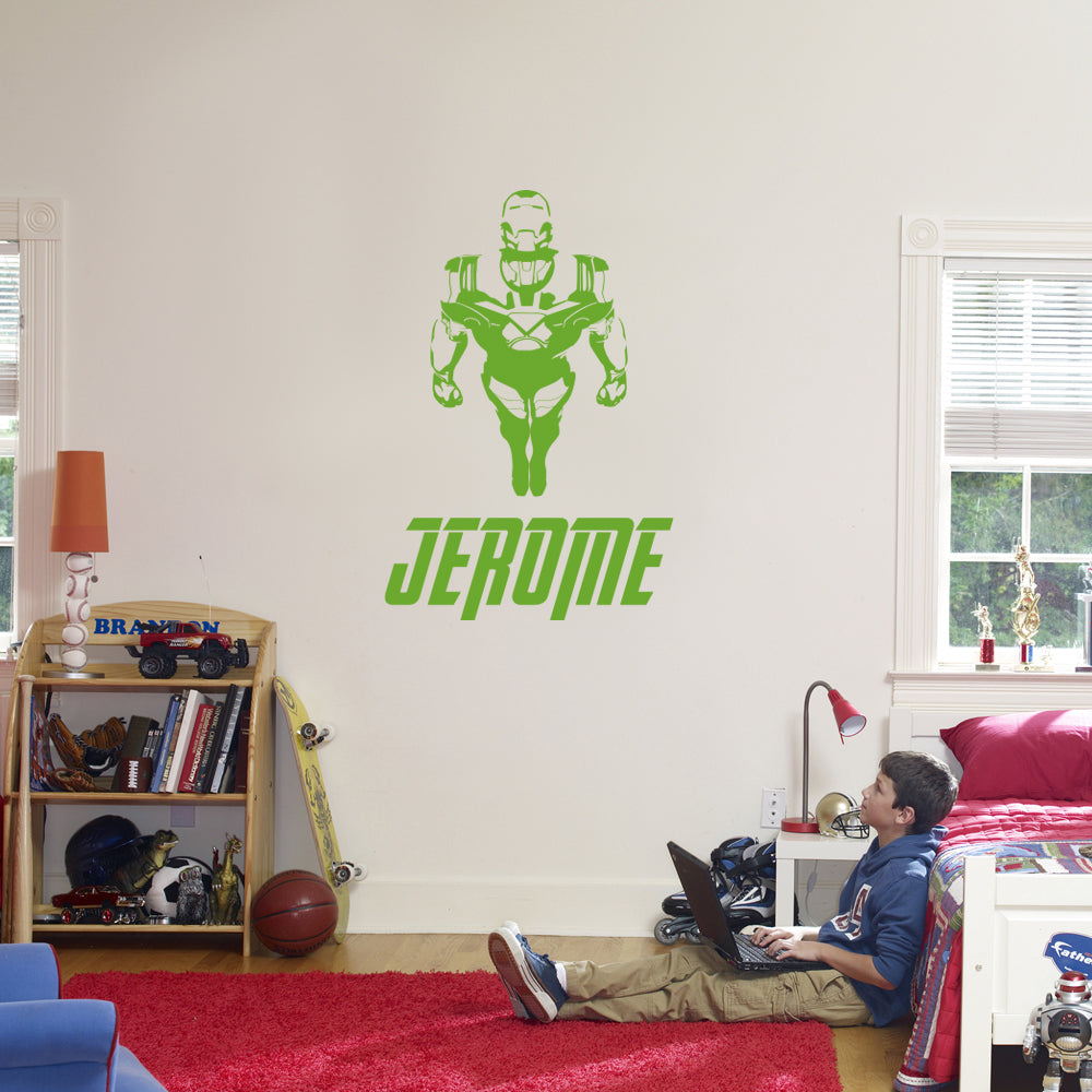 Iron-Man Superhero Personalized Wall Sticker Decal Stencil Silhouette ST418
