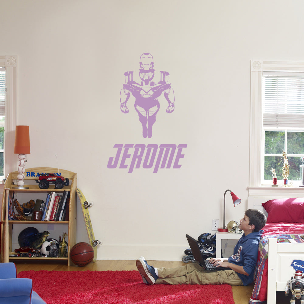 Iron-Man Superhero Personalized Wall Sticker Decal Stencil Silhouette ST418