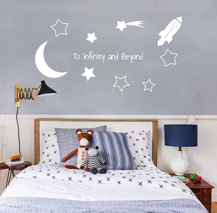 Toy Story TO INFINITY AND BEYOND Wall Sticker Decal Stencil Silhouette ST421