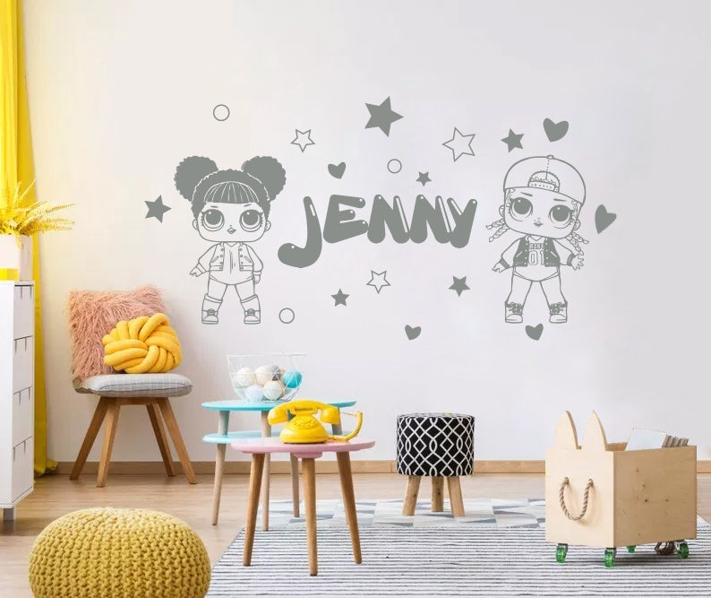 LOL SURPRISE Dolls Personalized Wall Sticker Decal Stencil Silhouette ST423