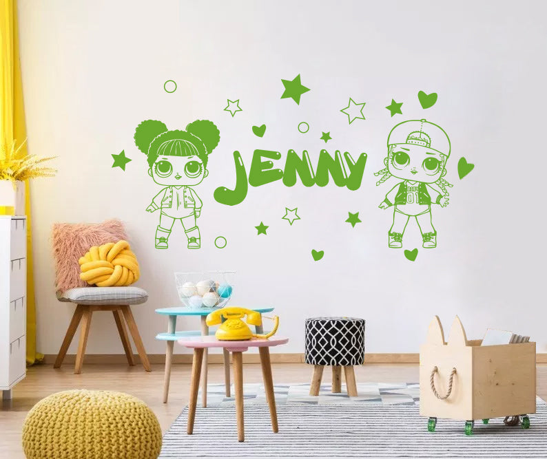 LOL SURPRISE Dolls Personalized Wall Sticker Decal Stencil Silhouette ST423