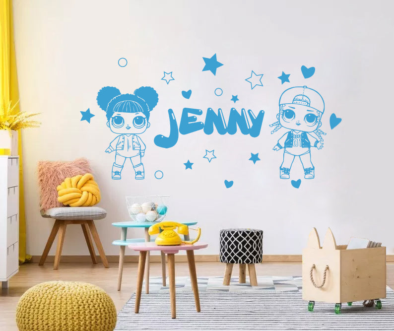 LOL SURPRISE Dolls Personalized Wall Sticker Decal Stencil Silhouette ST423