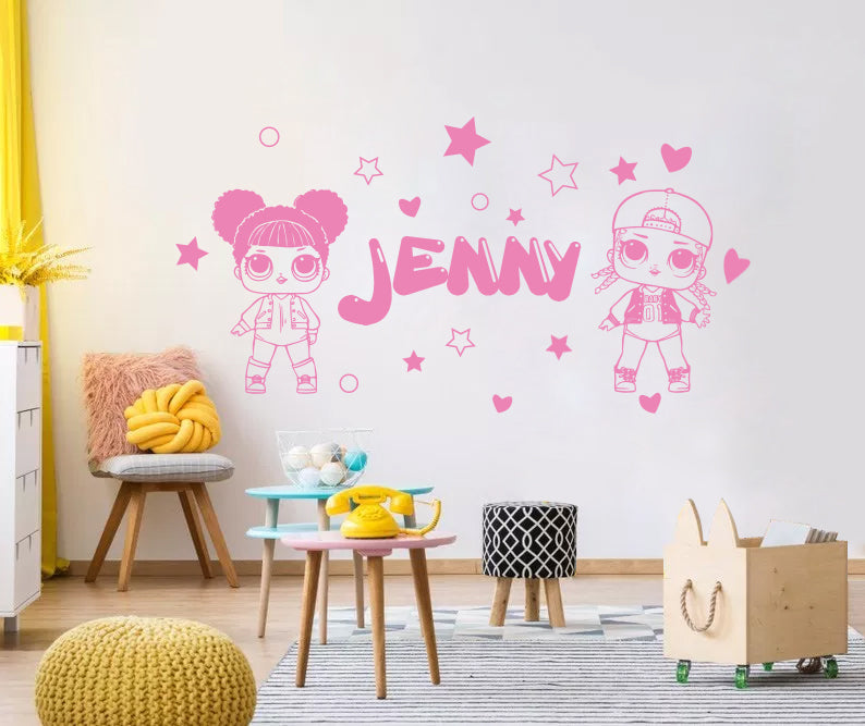 LOL SURPRISE Dolls Personalized Wall Sticker Decal Stencil Silhouette ST423