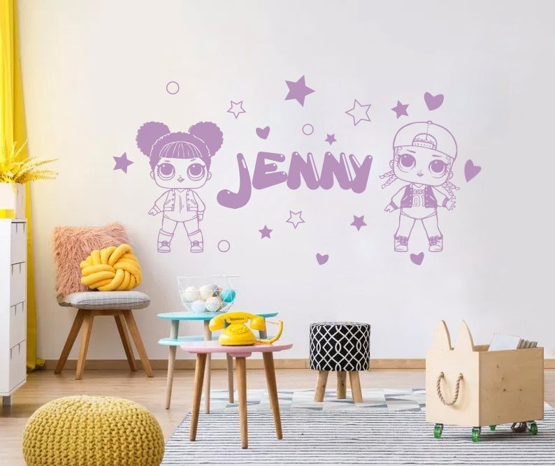 LOL SURPRISE Dolls Personalized Wall Sticker Decal Stencil Silhouette ST423